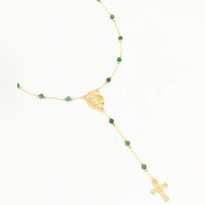 Elegant Gold and Green Beaded Necklace